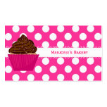 Pink and White Polka dot Cupcake Business Card