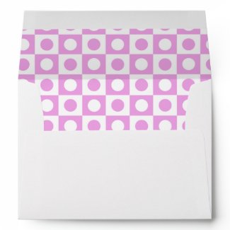 Pink and White Polka Dot Lined Envelope envelope