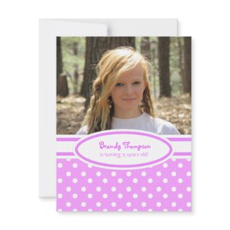 Pink and White Polka Dot Party Invitation invitation