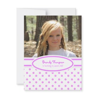 Pink and White Polka Dot Party Invitation invitation