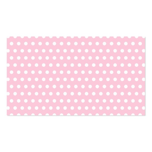 Pink and White Polka Dot Pattern. Spotty. Business Cards (front side)
