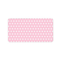 Pink and White Polka Dot Pattern. Spotty. Address Label