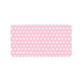 Pink and White Polka Dot Pattern. Spotty. Address Label