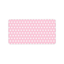 Pink and White Polka Dot Pattern. Spotty. Address Label