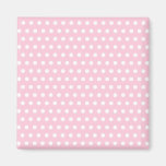 Pink and White Polka Dot Pattern. Spotty. Magnets