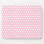 Pink and White Polka Dot Pattern. Spotty. Mousepads