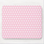 Pink and White Polka Dot Pattern. Spotty. Mousepads