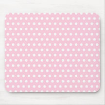 Pink and White Polka Dot Pattern. Spotty. Mousepads