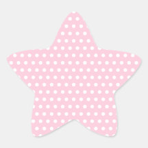 Pink and White Polka Dot Pattern. Spotty. Star Sticker