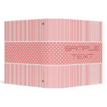 Pink and White Polka Dots and Stripes Binder by stationeryshop Pink and White Polka Dots and Stripes Binder