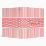 Pink and White Polka Dots and Stripes Binder