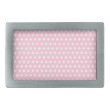 Pink and White Polka Dots Pattern. Belt Buckles