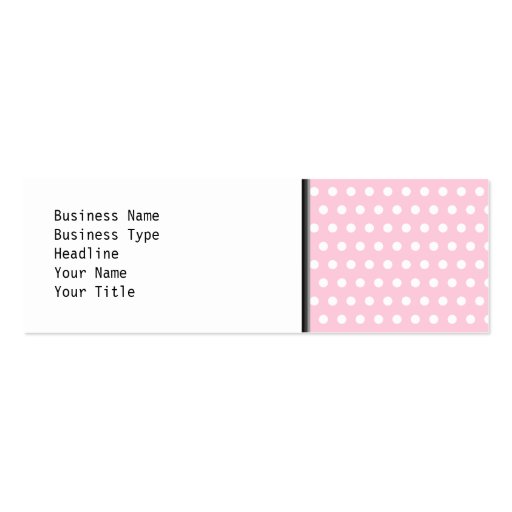Pink and White Polka Dots Pattern. Business Card (front side)