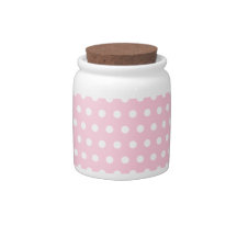 Pink and White Polka Dots Pattern. Candy Jars