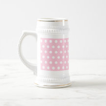 Pink and White Polka Dots Pattern. Coffee Mugs