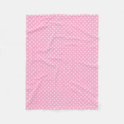 little small spots Pink and white polka dots pattern fleece blanket