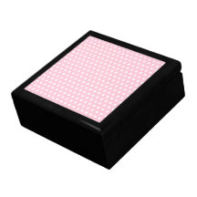 Pink and White Polka Dots Pattern. Trinket Box