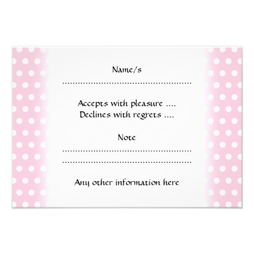 Pink and White Polka Dots Pattern. Personalized Announcements