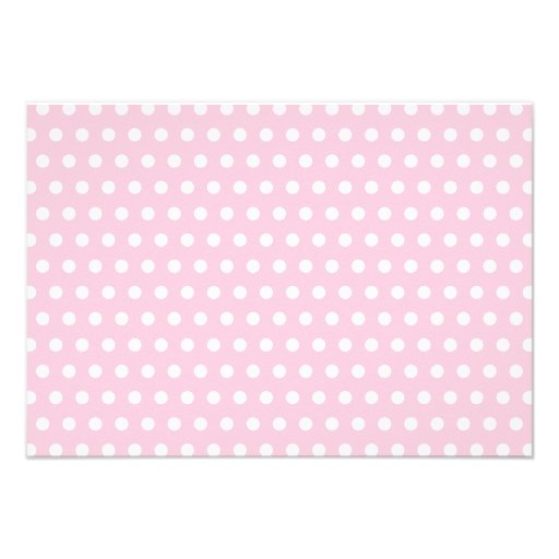 Pink and White Polka Dots Pattern. Personalized Announcements