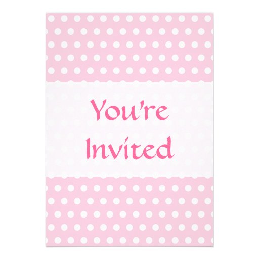 Pink and White Polka Dots Pattern. Invitation