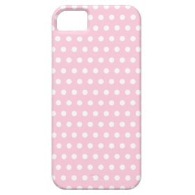 Pink and White Polka Dots Pattern. iPhone 5 Cases