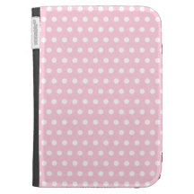 Pink and White Polka Dots Pattern. Kindle Cases