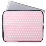 Pink and White Polka Dots Pattern. Computer Sleeves