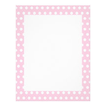 Pink and White Polka Dots Pattern. Customized Letterhead