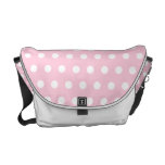 Pink and White Polka Dots Pattern. Courier Bag