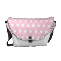 Pink and White Polka Dots Pattern. Courier Bag