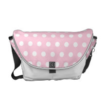 Pink and White Polka Dots Pattern. Courier Bag