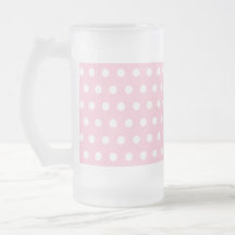 Pink and White Polka Dots Pattern. Mugs