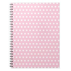 Pink and White Polka Dots Pattern. Spiral Note Book