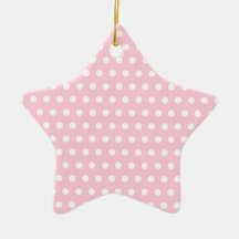 Pink and White Polka Dots Pattern. Christmas Ornament