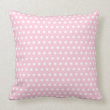 Pink and White Polka Dots Pattern. Throw Pillow