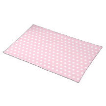 Pink and White Polka Dots Pattern. Placemat