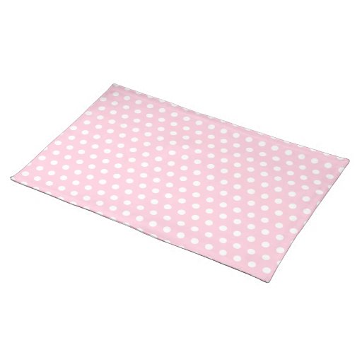 Pink and White Polka Dots Pattern. Placemat