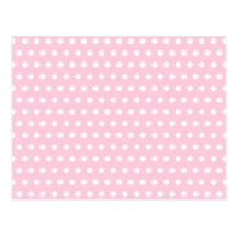 Pink and White Polka Dots Pattern. Post Card