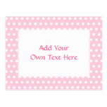 Pink and White Polka Dots Pattern. Postcard