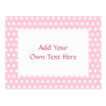 Pink and White Polka Dots Pattern. Postcard