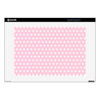 Pink and White Polka Dots Pattern. Decals For 15&quot; Laptops