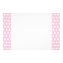 Pink and White Polka Dots Pattern. Customized Stationery