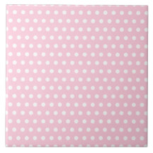 Pink and White Polka Dots Pattern. Ceramic Tiles