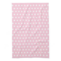 Pink and White Polka Dots Pattern. Towels