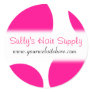 Pink and White Polkadots Business Name Sticker