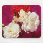 Pink and white roses  flowers mousepad