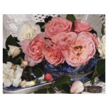 Pink and white roses flyer design