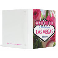 Pink and White Roses Married in Las Vegas Wedding binder