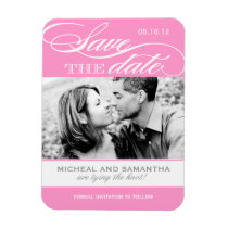 Pink and White Save the Date Magnets magnets