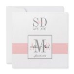 Pink and White Save the Date Wedding Announcement